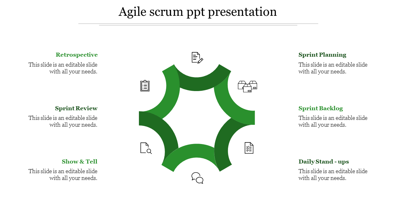 agile scrum ppt presentation-Green